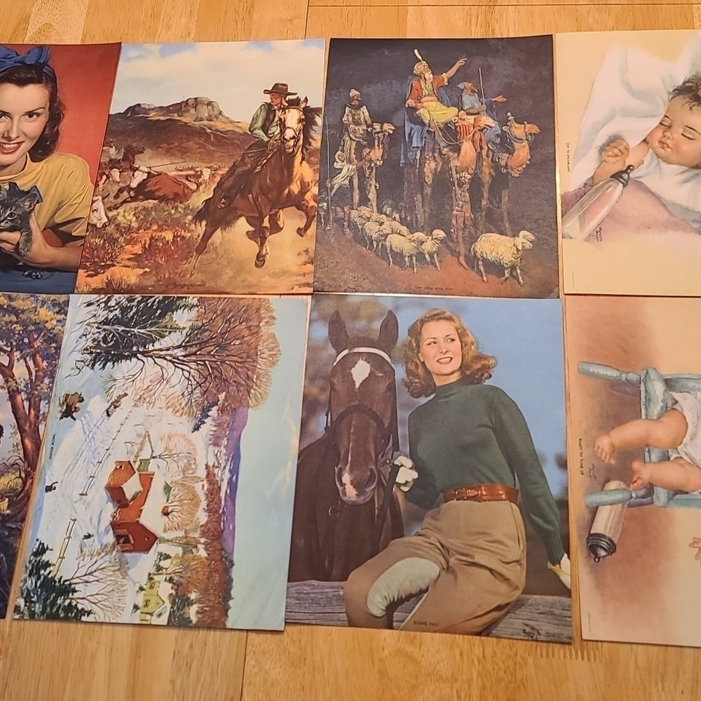 Vintage calendar advertising prints